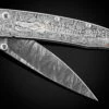 Gator Hand-engraved Pocketknife With Damascus Blade -KNIFECOMMAND Sales 1 b10 gator 1