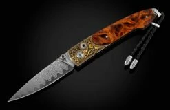 Gold & Iron Pocket Knife With 24K Gold, Desert Ironwood, And Damascus Blade -KNIFECOMMAND Sales 1 b10 gold iron 2