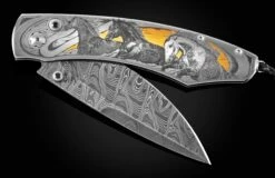 Wild & Free II Hand-engraved Pocketknife With Hand-forged Damascus Blade