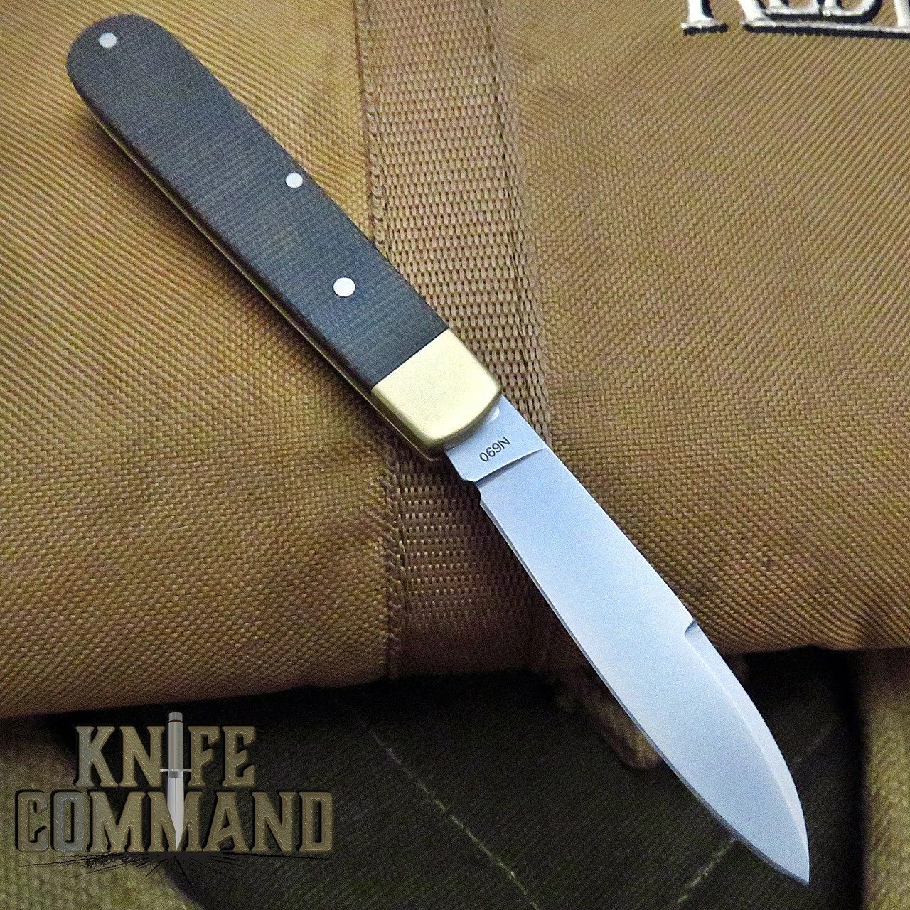 Boker Knives Barlow Prime Model 112942 Green Canvas Micarta / Brass Slip Joint Pocket Knife 4 Boker Knives Barlow Prime Model 112942 Green Canvas Micarta / Brass Slip Joint Pocket Knife - Image 2