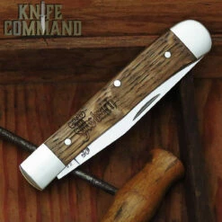 Boker Trapper Limited Edition Model 115004 Asbach Uralt Limousin Oak Slip-Joint Pocket Knife -KNIFECOMMAND Sales BOKER 115004 CL 72372.1634318668.1280.1280