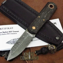 Boker Lucas Burnley Barlow BFF Damast EDC Bog Oak Fixed Blade Knife 120508DAM