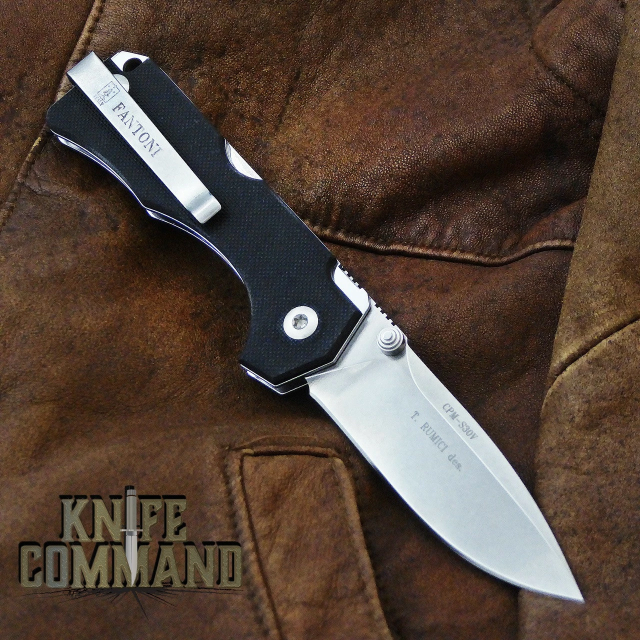 Fantoni Hide Black G-10 Lockback Folding Knife By Tommaso Rumici 4 Fantoni Hide Black G-10 Lockback Folding Knife By Tommaso Rumici - Image 2