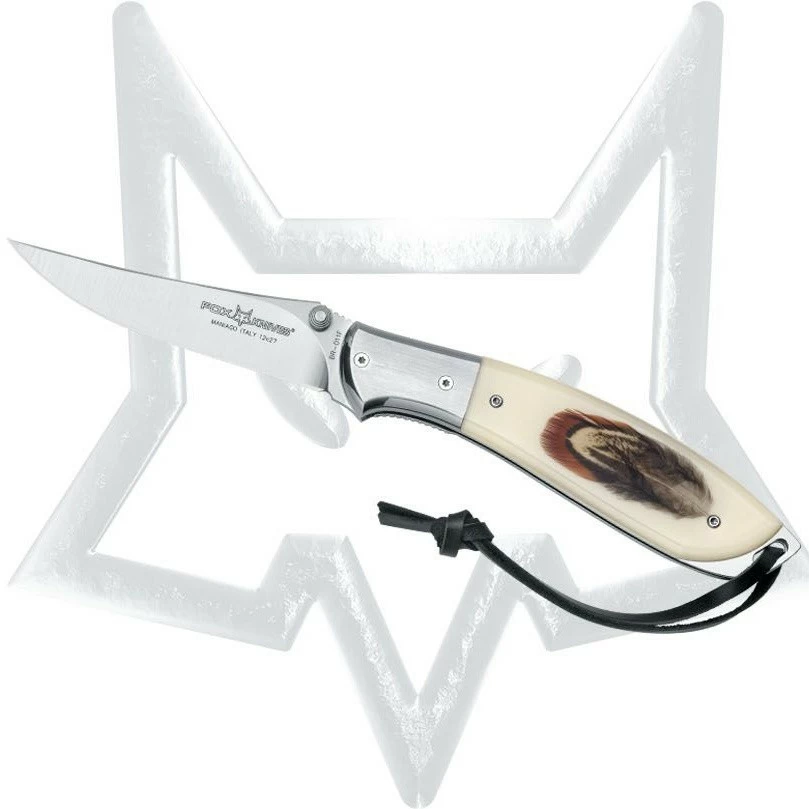 Fox Knives BR-011F Russ Kommer Pheasant Feather Sandvik 12C27 Hunting Knife 4 Fox Knives BR-011F Russ Kommer Pheasant Feather Sandvik 12C27 Hunting Knife - Image 2