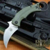 Fox Knives Bastinelli OD Green Black Bird Karambit Folding Knife FX-591ODSW Stonewashed Blade -KNIFECOMMAND Sales FOX FX 591ODSW 84518.1611188210.1280.1280