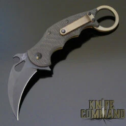 Fox Knives 599TiC Folding Karambit Knife Black Elmax, Carbon Fiber & Titanium