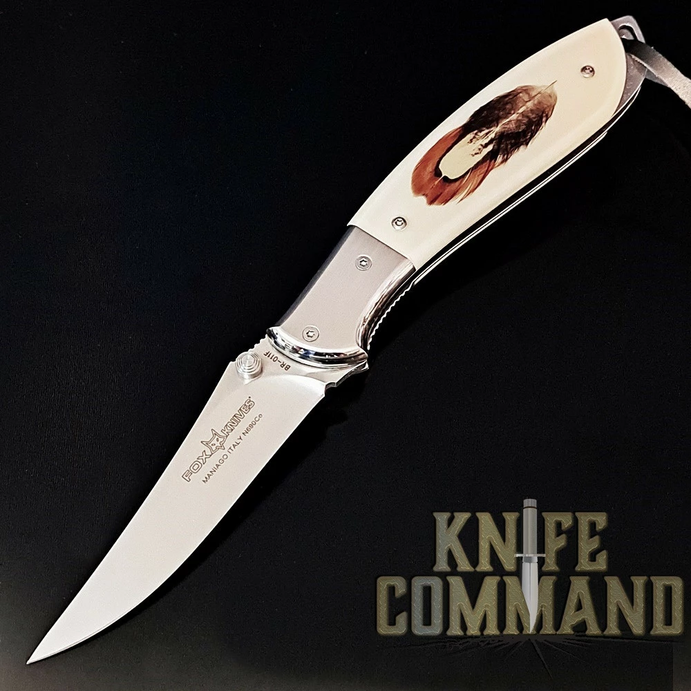 Fox Knives BR-011F Russ Kommer Pheasant Feather Sandvik 12C27 Hunting Knife 3 Fox Knives BR-011F Russ Kommer Pheasant Feather Sandvik 12C27 Hunting Knife