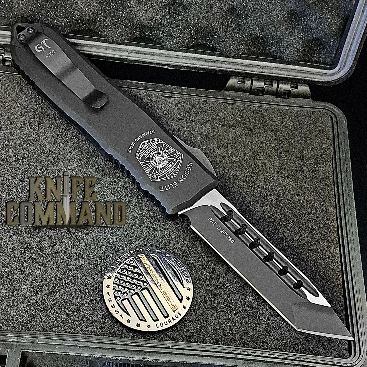 Guardian Tactical Recon Elite Tanto OTF Automatic Knife Black Elmax 103221 4 Guardian Tactical Recon Elite Tanto OTF Automatic Knife Black Elmax 103221 - Image 2