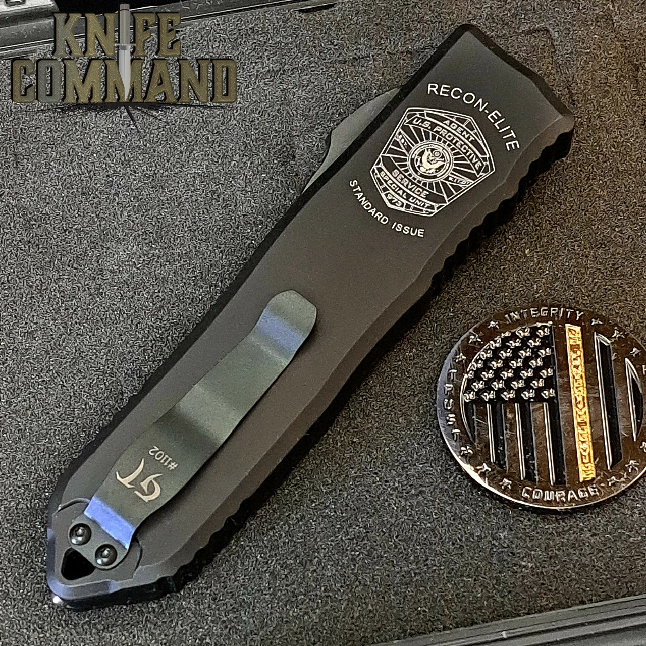 Guardian Tactical Recon Elite Tanto Serr OTF Automatic Knife Black Elmax 103222 7 Guardian Tactical Recon Elite Tanto Serr OTF Automatic Knife Black Elmax 103222 - Image 5