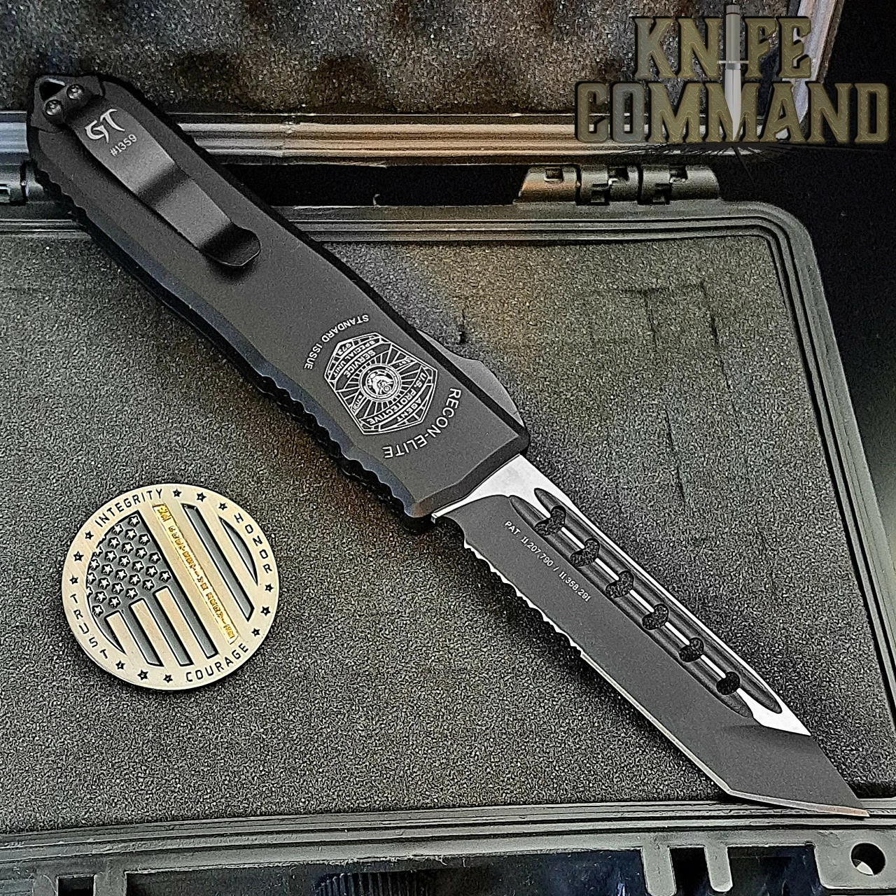 Guardian Tactical Recon Elite Tanto Serr OTF Automatic Knife Black Elmax 103222 4 Guardian Tactical Recon Elite Tanto Serr OTF Automatic Knife Black Elmax 103222 - Image 2