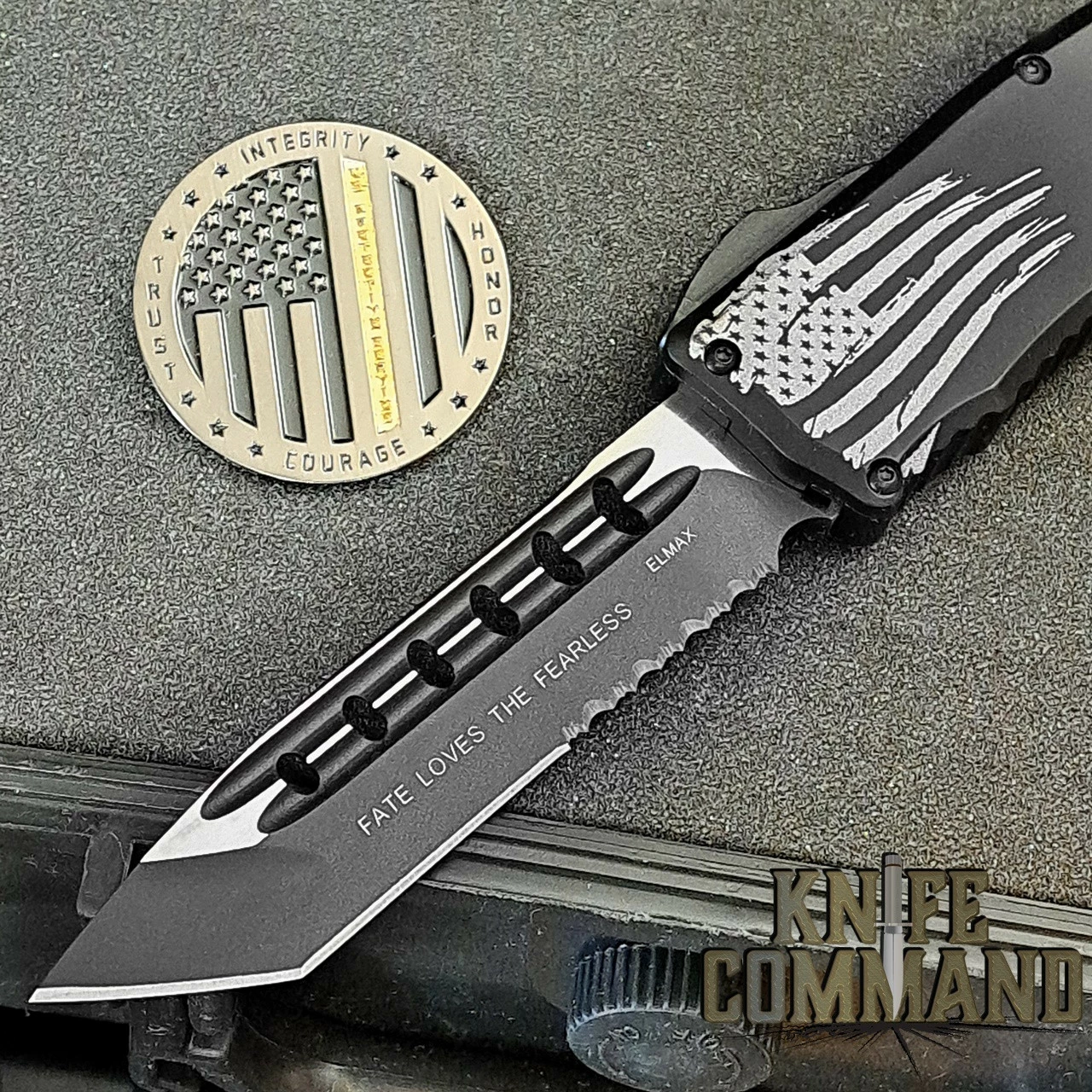 Guardian Tactical Recon Elite Tanto Serr OTF Automatic Knife Black Elmax 103222 5 Guardian Tactical Recon Elite Tanto Serr OTF Automatic Knife Black Elmax 103222 - Image 3