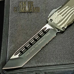 Guardian Tactical Recon Elite OD Green OTF Automatic Knife Serr Tanto Black Elmax 108222 -KNIFECOMMAND Sales GTRE108222 BLD KC 89314.1689105178.1280.1280
