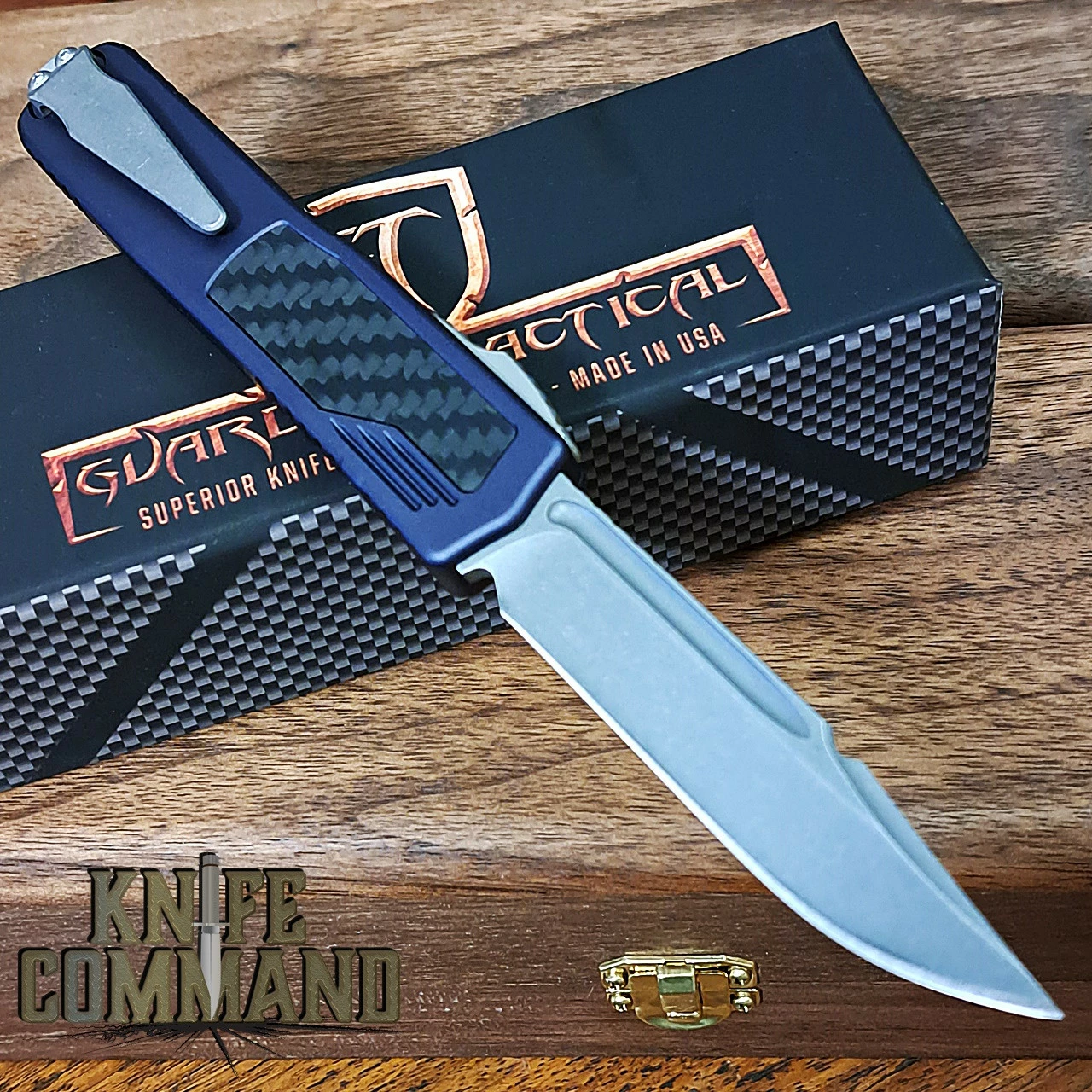 Guardian Tactical Custom Scout Carbon Fiber OTF Automatic Knife Stonewash Clip Point Elmax Blade 142511 4 Guardian Tactical Custom Scout Carbon Fiber OTF Automatic Knife Stonewash Clip Point Elmax Blade 142511 - Image 2
