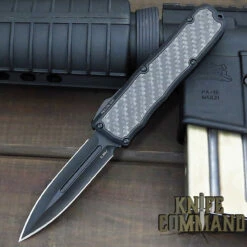Guardian Tactical Recon-035 OTF Carbon Fiber Elmax Automatic Knife Blackout Double Edge Tactical 92131