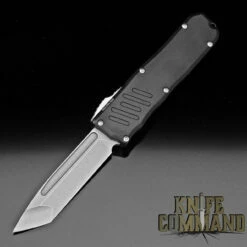 Guardian Tactical Recon-035 Tanto OTF Automatic Knife Black And Stonewash Elmax 93521