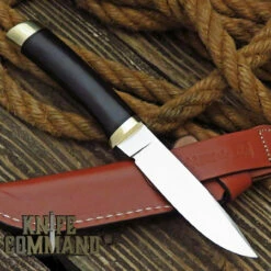 Hattori Knives Model 3718 Utility Hunter Ebony Hunting Knife -KNIFECOMMAND Sales HATTORI 3718 BK 64689.1589240253.1280.1280