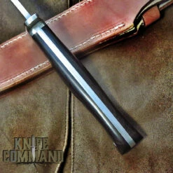 Hattori Knives Ichiro Hattori Ebony Big Fighter Knife 7-3/4" M.V.S.-8 Blade FT-200E -KNIFECOMMAND Sales HATTORI BIG FIGHTER EBONY FT 200E HDLBK 70160.1616612573.1280.1280