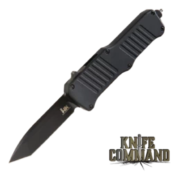 HK Mini Incursion OTF Automatic: 2.95" Tanto Blade - Black PVD Finish, Matte Black Aluminum Frame 54046
