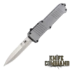 HK Incursion OTF Automatic: 3.9" Bayonet Blade - Tumbled Finish, Matte Grey Aluminum Frame 54097