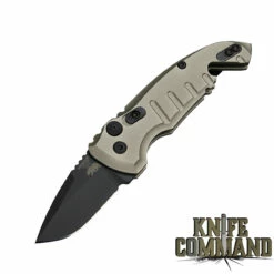 Hogue Knives A01-MicroSwitch Folder: 1.95" Drop Point Blade - Black Cerakote Finish, Matte FDE Aluminum Frame 24127