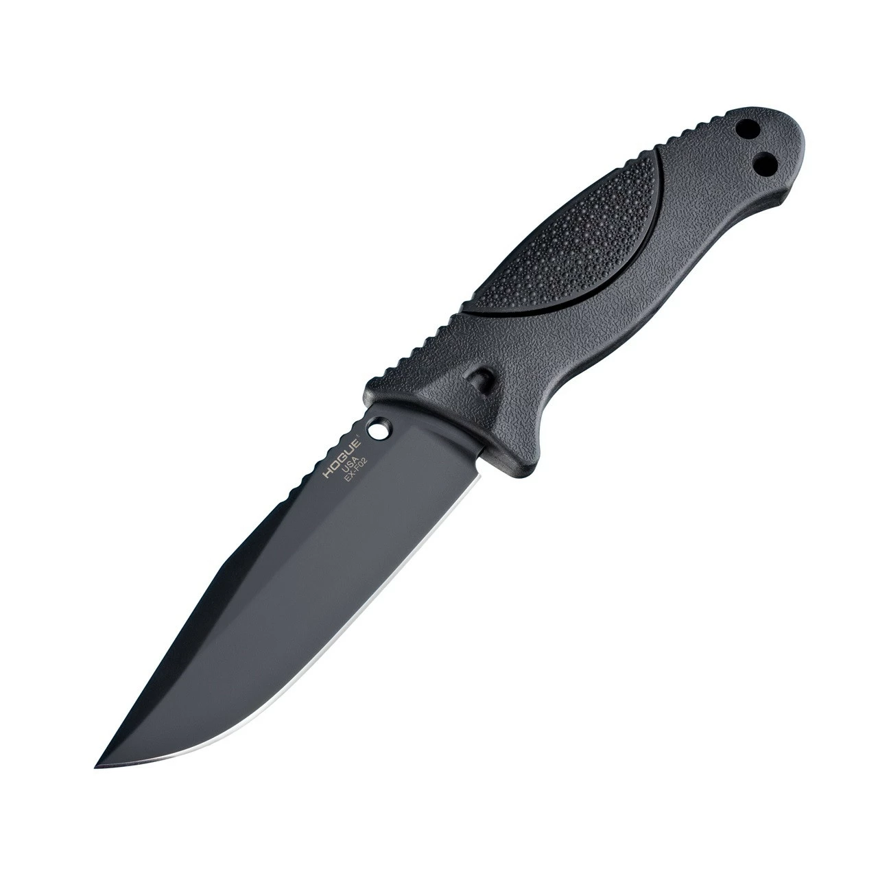 Hogue Knives EX-F02 4.5" Fixed Clip Point Blade Black Finish Auto Retention Sheath Black - Rubber OverMolded Frame Black 35250 5 Hogue Knives EX-F02 4.5" Fixed Clip Point Blade Black Finish Auto Retention Sheath Black - Rubber OverMolded Frame Black 35250 - Image 3