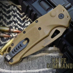 Hogue Knives Sig Sauer K320A Coyote Tan Automatic Folder 3.5" Drop Point Blade - Coyote PVD Finish, Poly Frame Knife 36333 -KNIFECOMMAND Sales HOGUE 36333 SIG K320A TAN CL 98347.1616024294.1280.1280