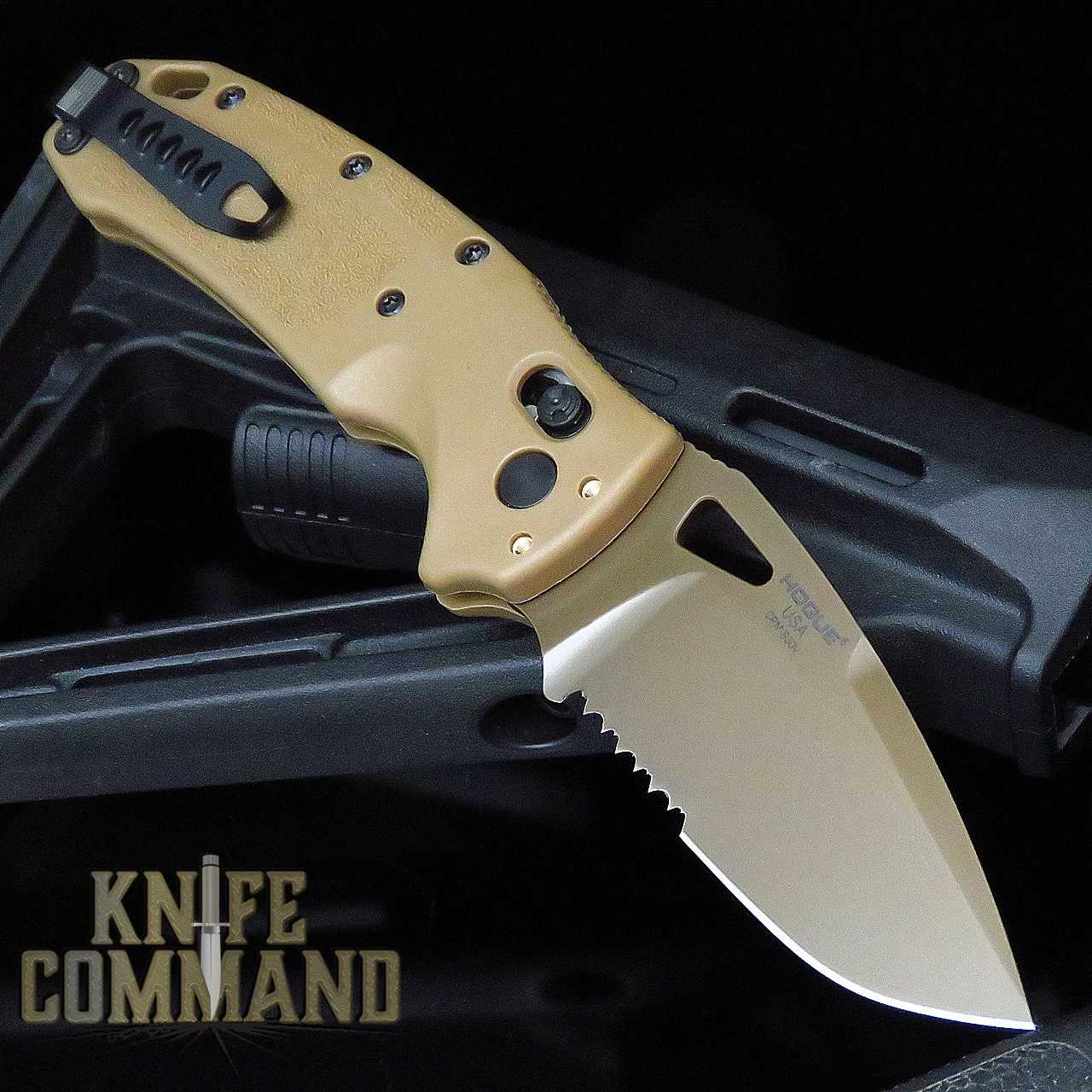 Hogue Knives Sig Sauer K320A M17 Coyote Tan ABLE Lock Manual Folder 3.5" Drop Point Blade - Coyote PVD Finish, Poly Frame Knife 36373 4 Hogue Knives Sig Sauer K320A M17 Coyote Tan ABLE Lock Manual Folder 3.5" Drop Point Blade - Coyote PVD Finish, Poly Frame Knife 36373 - Image 2