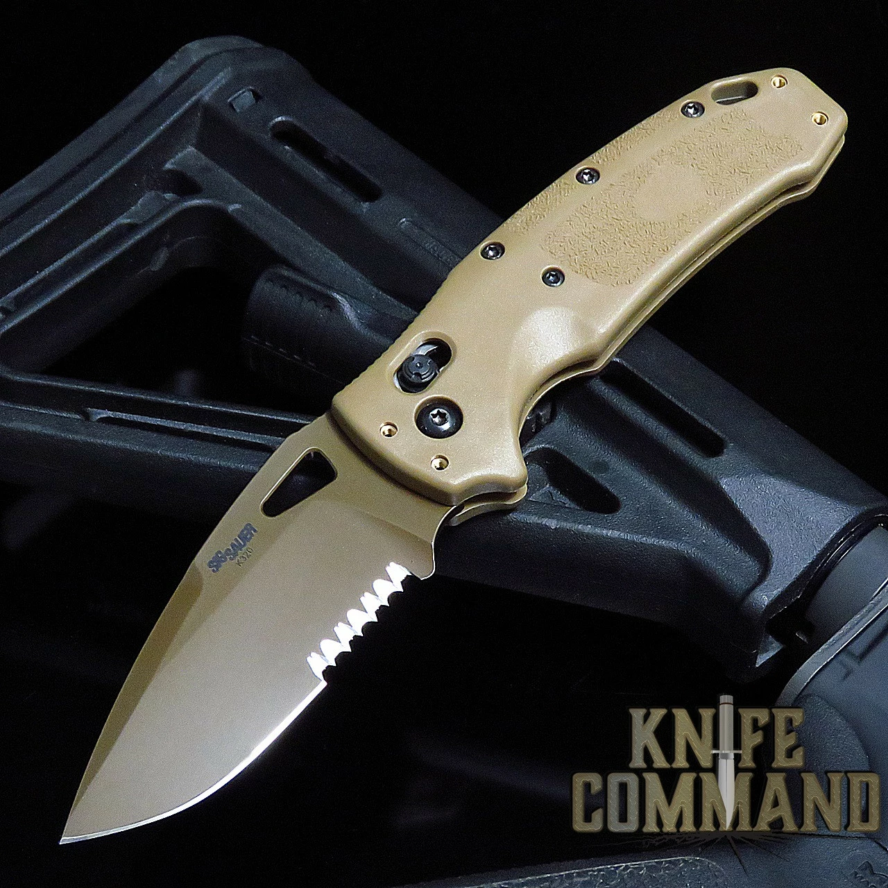 Hogue Knives Sig Sauer K320A M17 Coyote Tan ABLE Lock Manual Folder 3.5" Drop Point Blade - Coyote PVD Finish, Poly Frame Knife 36373 3 Hogue Knives Sig Sauer K320A M17 Coyote Tan ABLE Lock Manual Folder 3.5" Drop Point Blade - Coyote PVD Finish, Poly Frame Knife 36373