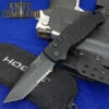 Hogue Knives Ballista I Automatic Folder: 3.5" Tanto Point Partially Serrated Blade Black Cerakote Finish, Matte Black Aluminum Frame #64120 -KNIFECOMMAND Sales HOGUE BALLISTA 64120 15489.1653040305.1280.1280