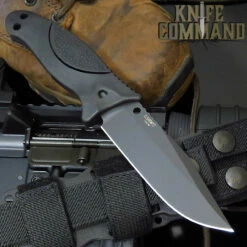 Hogue Knives EX-F02 4.5" Fixed Clip Point Blade Black Finish Auto Retention Sheath Black - Rubber OverMolded Frame Black 35250 8 Hogue Knives EX-F02 4.5" Fixed Clip Point Blade Black Finish Auto Retention Sheath Black - Rubber OverMolded Frame Black 35250 -KNIFECOMMAND Sales HOGUE EX F02 223 BK 15336.1653040334.1280.1280