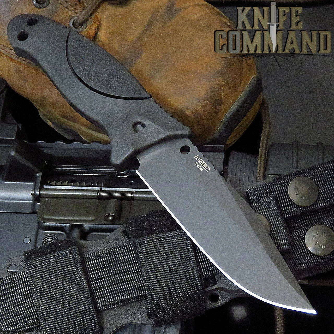 Hogue Knives EX-F02 4.5" Fixed Clip Point Blade Black Finish Auto Retention Sheath Black - Rubber OverMolded Frame Black 35250 4 Hogue Knives EX-F02 4.5" Fixed Clip Point Blade Black Finish Auto Retention Sheath Black - Rubber OverMolded Frame Black 35250 - Image 2