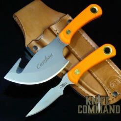 Knives Of Alaska Caribou Cub Bear Blaze Orange Suregrip Hunting Knife Combo 00016FG