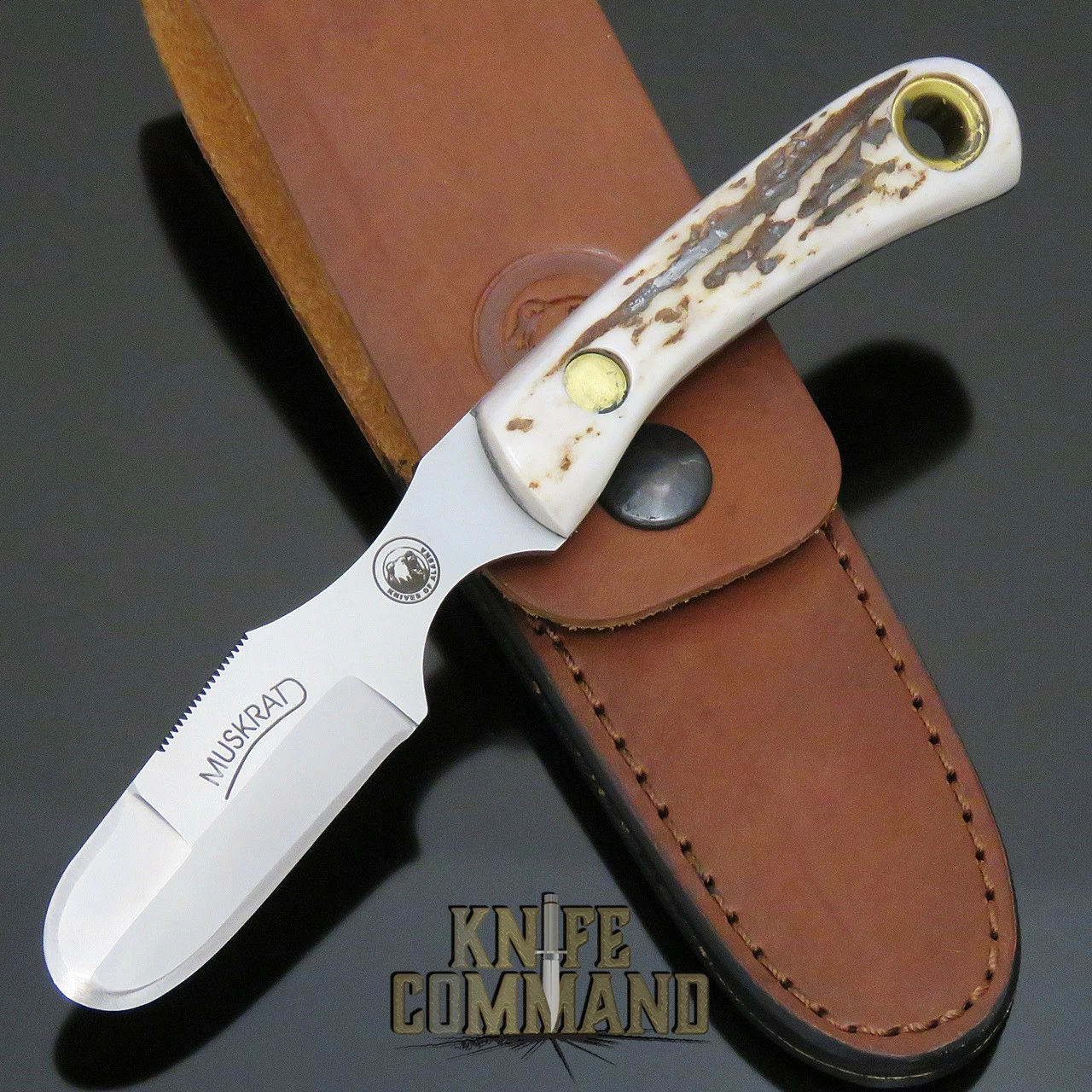Knives Of Alaska Muskrat D2 Stag Skinning Hunting Knife 00091FG