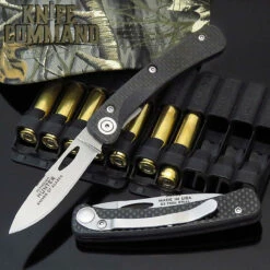 Knives Of Alaska Featherlight Hunter Pocket Knife Carbon Fiber With Clip 00454FG