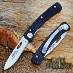 Knives Of Alaska Featherlight Hunter Pocket Knife Black SureGrip With Clip 00905FG
