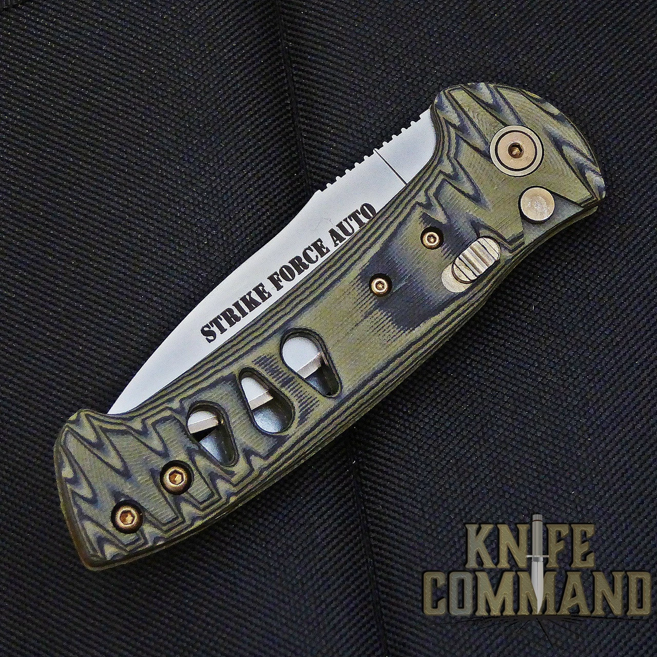 Knives Of Alaska Strike Force Automatic Knife OD / Black Micarta 00915FG 5 Knives Of Alaska Strike Force Automatic Knife OD / Black Micarta 00915FG - Image 3