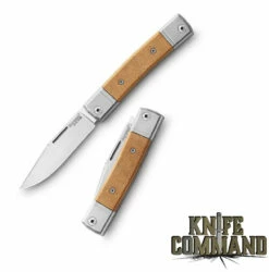 LionSteel Knives Best Man Traditional Natural Canvas Micarta Single-blade Slip-joint Folding Knife BM1-CVN