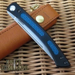 Mcusta The Executive Personal Limited Edition VG-10 Core Blue Singray 4.56" Folding Steak Knife -KNIFECOMMAND Sales MCSTLEB BLUE CL 70074.1644193419.1280.1280