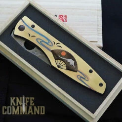 Mcusta Platinum Label Limited Edition "Shiki" Four Seasons Summer Mt Fuji Folder SPG2 Core San Mai Brass With Wood Inlay 4.75" Folding Knife -KNIFECOMMAND Sales MCUSTA MCPV 004 SUMMER CL 35445.1634503007.1280.1280