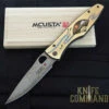 Mcusta Platinum Label Limited Edition "Shiki" Four Seasons Summer Mt Fuji Folder SPG2 Core San Mai Brass With Wood Inlay 4.75" Folding Knife