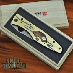 Mcusta Platinum Label Limited Edition "Shiki" Four Seasons Winter Folder SPG2 Core San Mai Brass With Wood Inlay 4.75" Folding Knife -KNIFECOMMAND Sales MCUSTA MCPV 006 WINTER CL 49581.1634579642.1280.1280
