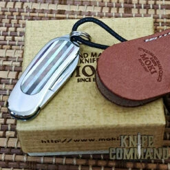 Custom Moki Pendant Necklace Knife Black And White Mother Of Pearl Striped Inlay Seki Knife Show