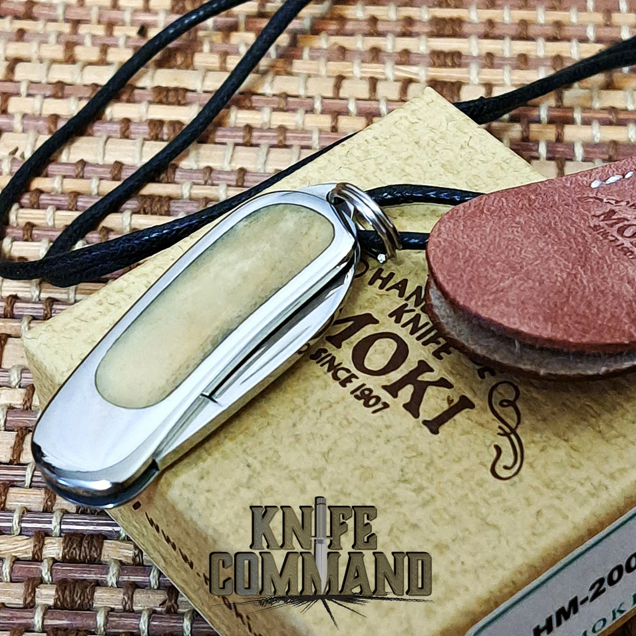 Custom Moki Pendant Necklace Knife Yellow Bone Inlay Seki Knife Show 3 Custom Moki Pendant Necklace Knife Yellow Bone Inlay Seki Knife Show