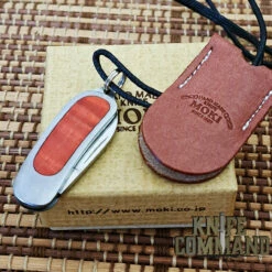 Custom Moki Pendant Necklace Knife Pink Tigerwood Inlay Seki Knife Show