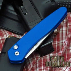 Pro-Tech Knives 3405 Blue Newport Automatic Knife Folder 3" Stonewash CPM-S35VN Blade -KNIFECOMMAND Sales PRO TECH 3405 BLUE NEWPORT GLOCK CL 69547.1635979917.1280.1280