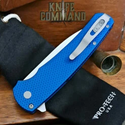 Pro-Tech Knives 5305 Blue Malibu Manual Flipper Knife Folder 3.25" Stonewash MAGNACUT Wharncliffe Blade -KNIFECOMMAND Sales PRO TECH 5305 BLUE CL 06812.1675975356.1280.1280