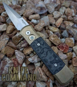 Pro-Tech Knives Godson Automatic Knife 7114 Blk Camo Folder Fat Carbon Black Camo And Stonewash Blade