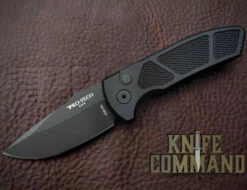 Pro-Tech Knives SBR Short Blade Rockeye Automatic Knife LG407 Les George Folder Black DlC S35VN Blade Textured Handle -KNIFECOMMAND Sales PRO TECH LG407W 23960.1653600857.1280.1280