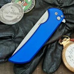 Pro-Tech Knives MX101-Blue Mordax Manual Flipper Knife Folder 3.625" Stonewash MAGNACUT Drop Point Blade -KNIFECOMMAND Sales PRO TECH MX101 BLUE CL 84027.1675979201.1280.1280