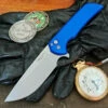 Pro-Tech Knives MX101-Blue Mordax Manual Flipper Knife Folder 3.625" Stonewash MAGNACUT Drop Point Blade -KNIFECOMMAND Sales PRO TECH MX101 BLUE KC 68056.1675979201.1280.1280